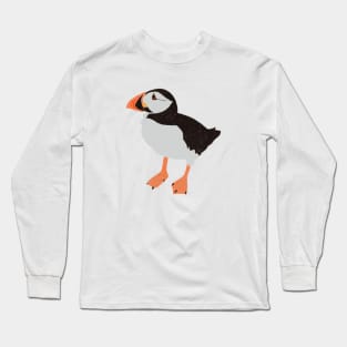 Cute Scottish Puffin Bird Hand Drawing Long Sleeve T-Shirt